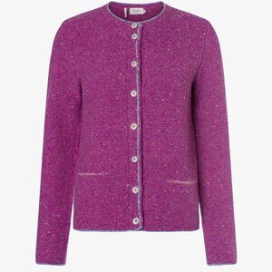 Maerz Muenchen Women's Sz Large 40  Fuschia Wool Button Cardigan Sweater
